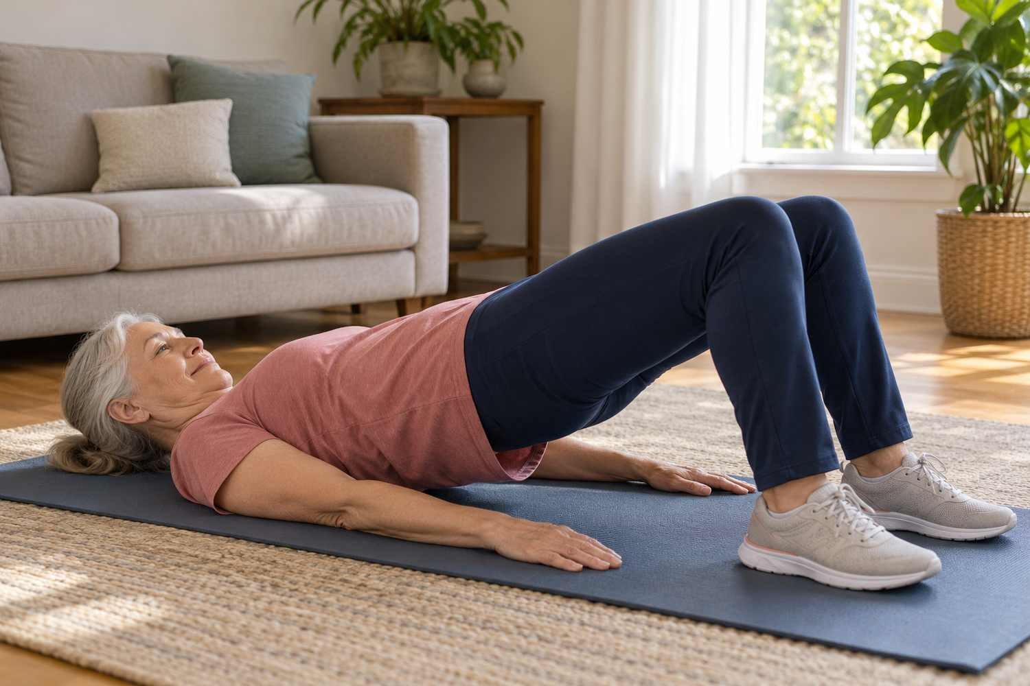 Glutei, cosce e addome dopo i 60 anni: i 4 esercizi per allenarsi a casa in 15 minuti